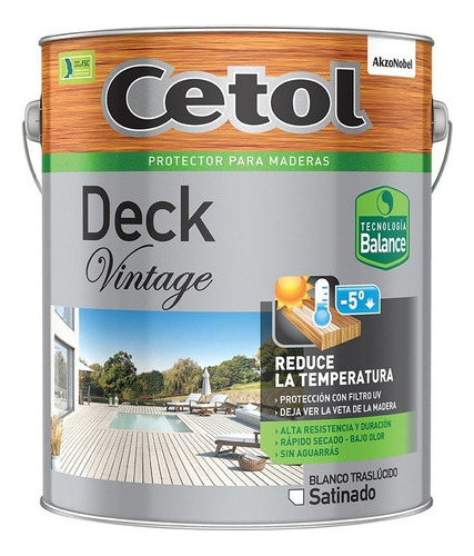 Cetol Deck Vintage 1 Lts Protector Pisos Deck Blanco Pintumm