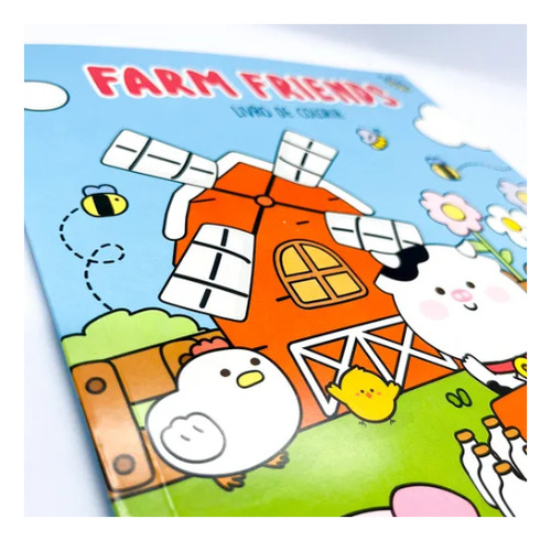 Farm Friends - Livro De Colorir Bichinhos Da Fazenda Fofinhos - Estilo Bobbie Goods Comfy E Cozy Books
