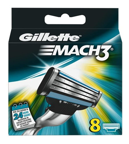 Cuchillas De Afeitar Gillette Mach 3 manual (8 unidades)