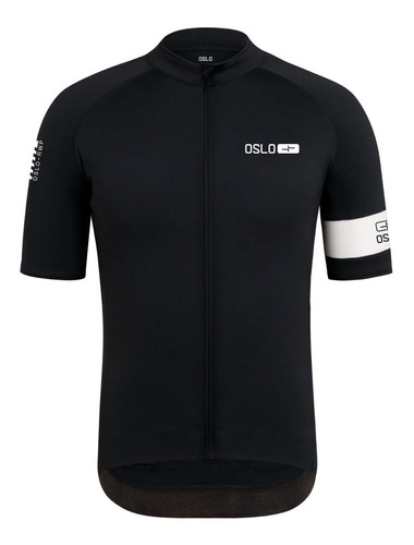 Remera Jersey Ciclismo Hombre Oslo Manga Corta Negra Ruta