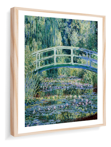 Quadro Decorativo Monet Nenúfares Ponte Japonesa 31x30