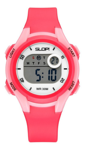 Reloj Slop Deportivo Rosa Sw82152 De Plástico Para Niña Color del fondo Blanco