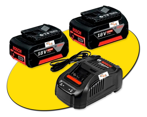 Starter Kit Bosch 2 Baterias 18v Cargador Rápido Litio