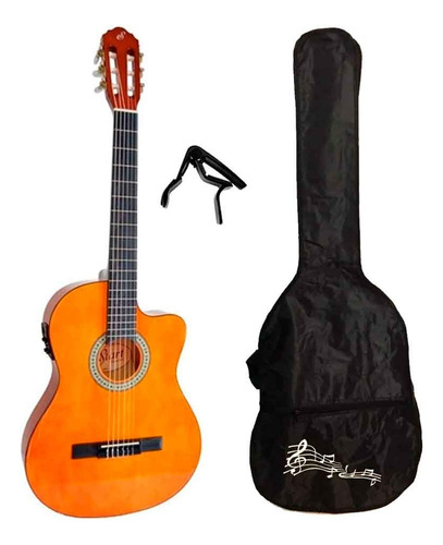 Violão Eletroacústico Giannini Nylon Nf14 Natural Com Capa