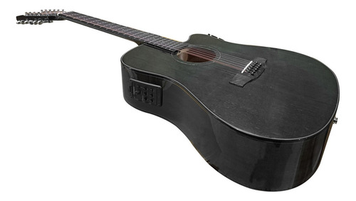 Guitarra Electroacústica 12 Cuerdas Mccartney Cd6012bk Negra Color Negro Material Del Diapasón Otros Orientación De La Mano Diestro