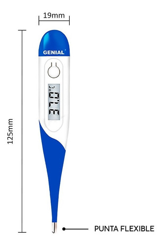 Imagen 2 de 3 de Termómetro Digital Con Punta Flexible