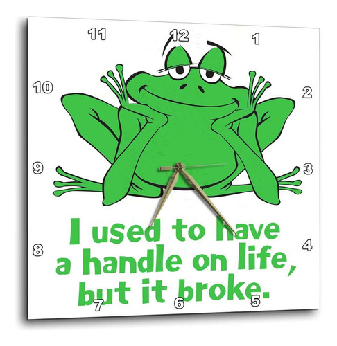 3drose Happy Frog With Handle On Life - Reloj De Pared, 10 .