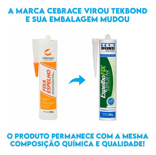4 Fixa Espelho Cola Fixação Parede Tekbond