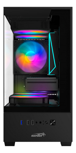 Gabinete Gamer Sentey H11 Frgb 5 Fans Rgb Negro Negro