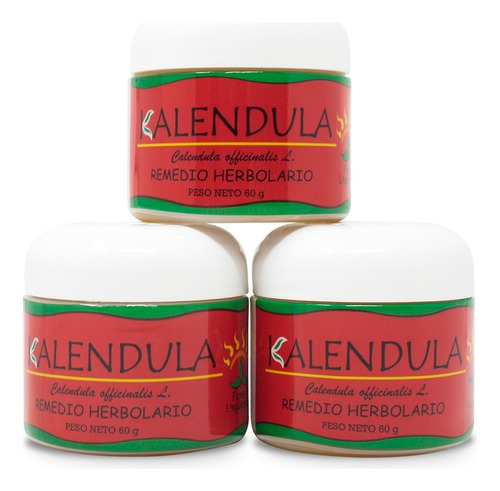  Pomada Natural De Caléndula Altamente Concentrada 60g 3 Pack