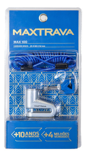 Cadeado Trava Corrente Disco Aço 5,5mm Maxdisc Maxtrava