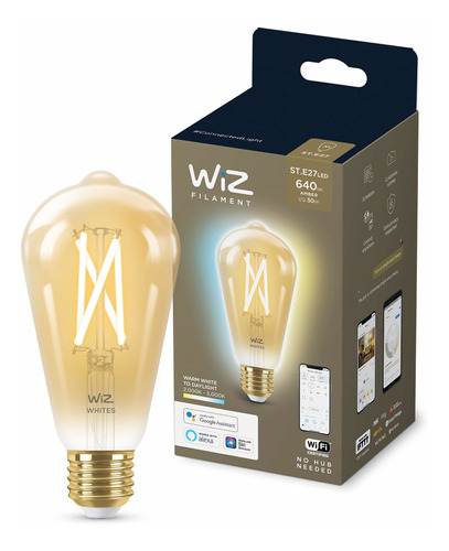 Imagen 1 de 7 de Amp Wiz Wi-fi Filamento  Ambar Gold E27 St64 Cálido/frio