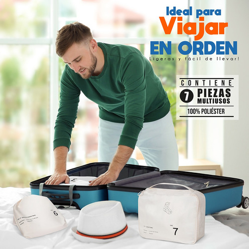 Organizadores De Viaje Para Maletas Ag Box -set De 7 Piezas