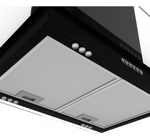 Coifa Ilha Retangular Aço 75 Cm Com Vidro 127v Black