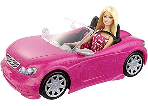 Muñecas Y Bebotes, Barbie Glam Con Coche Convertible