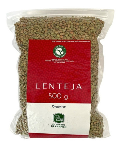 Lenteja Agroecológica Orgánica 500g Huerto Carmen