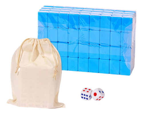 Juego De Mahjong De Viaje, Juego De Juguetes De 24mm Azul