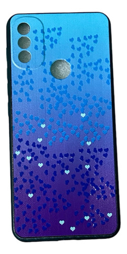 Funda Para Motorola E20 Corazones + Vidrio Templado 