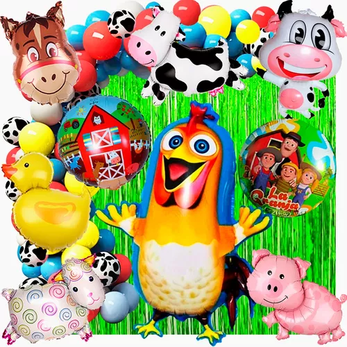 Set Deco Cumple Arco Globos Animales De Granja Zenon