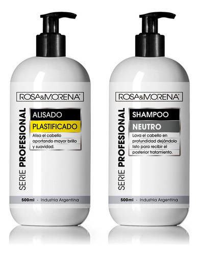 Alisado Plastificado Y Shampoo Neutro Rosa & Morena 500ml