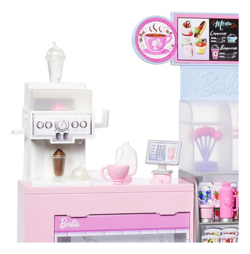Boneca Barbie Cafeteria De Luxo Funcional + 20 Acessórios