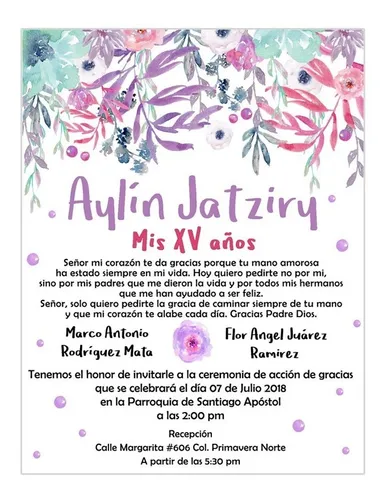 Invitacion Digital Xv Años Boda Floral Lila | Meses sin intereses Invitacion Digital Xv Años Boda Floral Lila | Meses sin intereses
