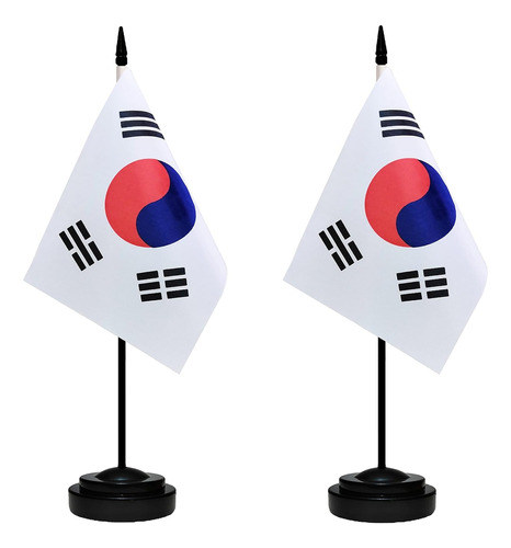 Banderas De Escritorio Tibijoy, Corea Del Sur, Kit X 2