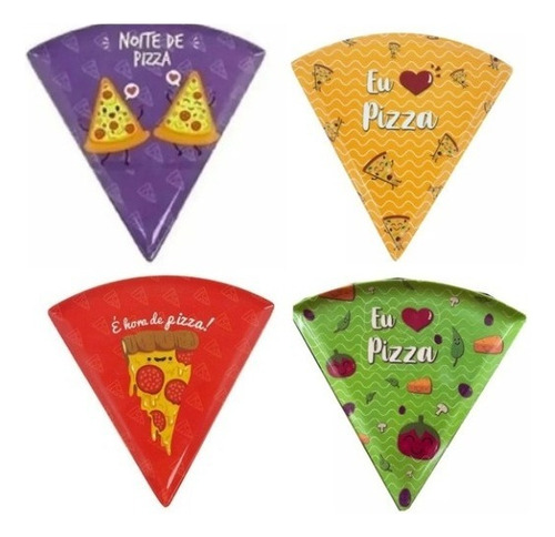 Juego de 6 platos rígidos de melanina con formato de pizza, para cocina
