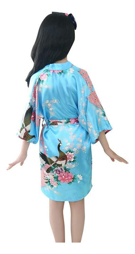 Ropa Para Niña,ropa De Dormir Tipo Kimono De Seda Para Niñas