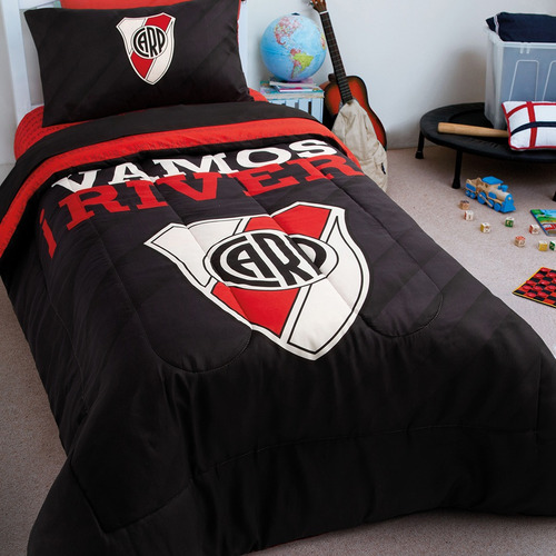 Acolchado 1 1/2 Pl Microfibra Estampado Equipo River - Boca