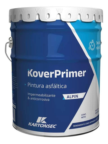 Pintura Asfaltica Impermeabilizante Kover Primer 1 Lt Acabado Mate Color Negro