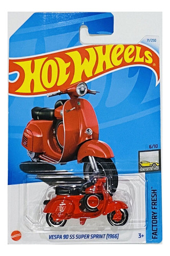 Hot Wheels # 6/10 - Vespa 90 Ss Super Sprint - 1/64 - Hry52