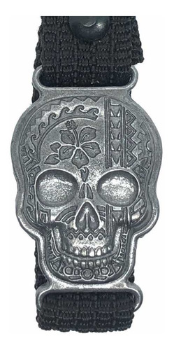 Llavero De Coleccion Calaveras Diseño Unico Flor Pewter