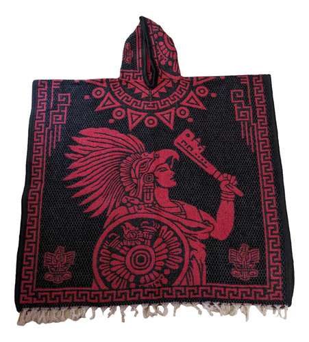 Jorongo Poncho Gaban Artesanal Con Gorro , Tela Gruesa 