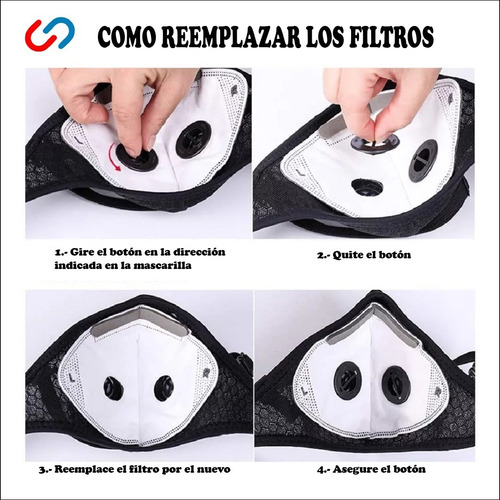 Imagen 7 de 9 de Mascarilla Deportiva + 5 Filtros De Repuesto