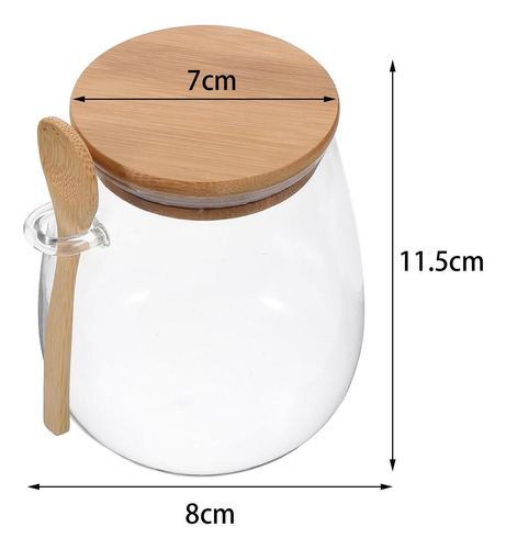 Tarro De Vidrio Para Despensa Con Cuchara De Madera, 1000ml