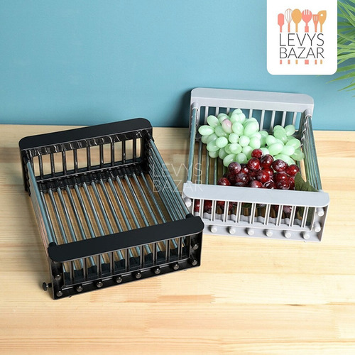 Imagen 5 de 9 de Escurridor Extensible Acero Inox Secaplatos Bacha Verduras
