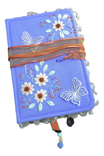 Journal Diario Íntimo Artesanal Romántico Mariposas Y Flores Lila Mariposas Y Margaritas
