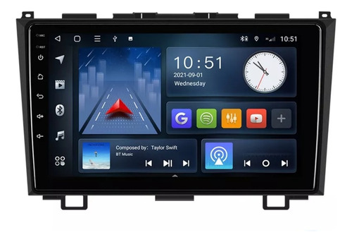 Estéreo De Pantalla 9' Android 10 Honda Crv 2006-2011 Gps Bt