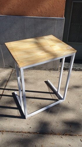 Mesa Auxiliar Arrime Estilo Industrial 60x40x65cm Doble Pata
