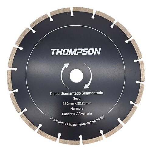 Disco Diamantado Thompson Segmentado Seco 230mm X 22,23mm - 