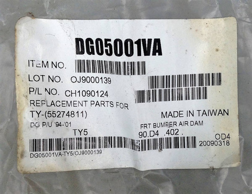 Deflector De Aire Delantero Dodge Ram 1997 A 2001 Nueva