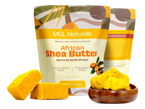 Mgl Naturals Manteca De Karite Africana Sin Refinar Amarilla