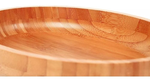 Imagem 3 de 4 de Gamela Oval De Bamboo Leve E Resistente 41x27x5cm Mor 3363