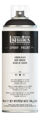 Pintura en aerosol Liquitex, 400 ml, color negro carbón
