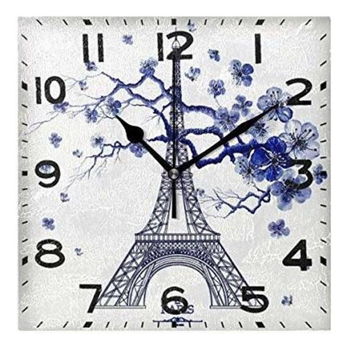 Reloj De Pared - Naanle Chic Torre Eiffel Flor Parãs Re