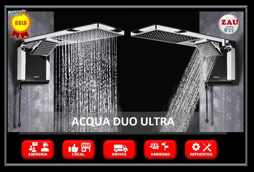 Imagen 2 de 5 de Ducha Eléctrica Acqua Duo Ultra Negro Cromado 110 Vol