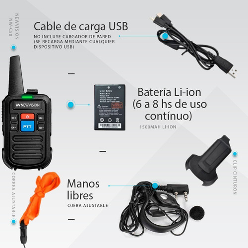 Imagen 7 de 10 de Walkie Talkie Handy Newvision Infantil Para Niños Juguete