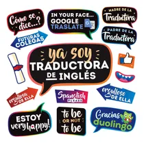 Comprar Kit Imprimible Carteles Props Recibida Traductora De Inglés