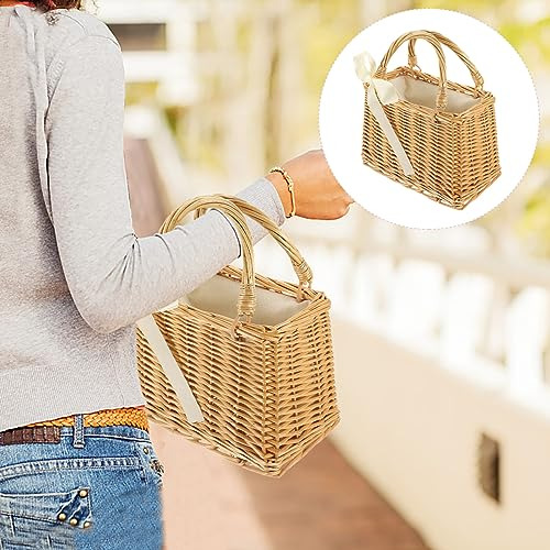 Cesta De Flores Portátil Con Soporte De Almacenamiento